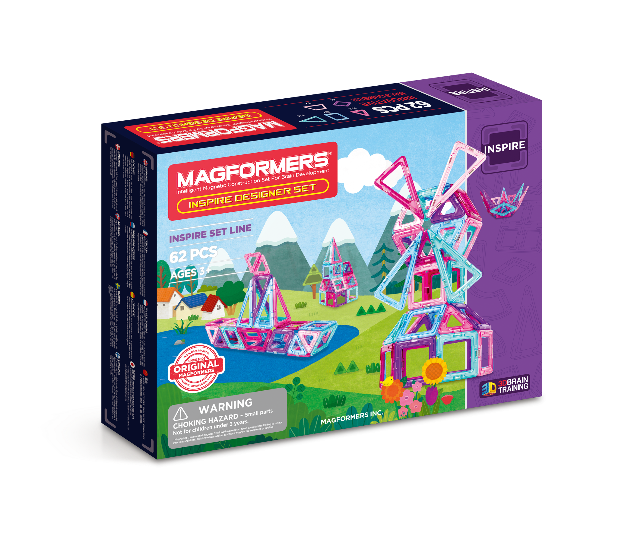 Magformers Geos Set 62 Pezzi – Costruzioni Magnetiche Educative Per Bambini, Forme Geometriche 3D - 3